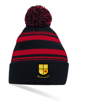 Bradford & Bingley C.C. Striped Fan Bobble Hat