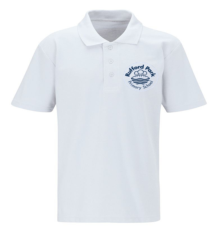Rufford Park White Polo Shirt with Embroidered School Logo
